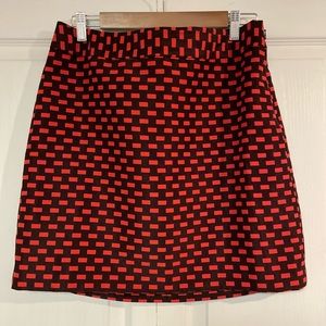 EUC Loft Skirt in Retro Pattern Brown and Red Womens Size 10